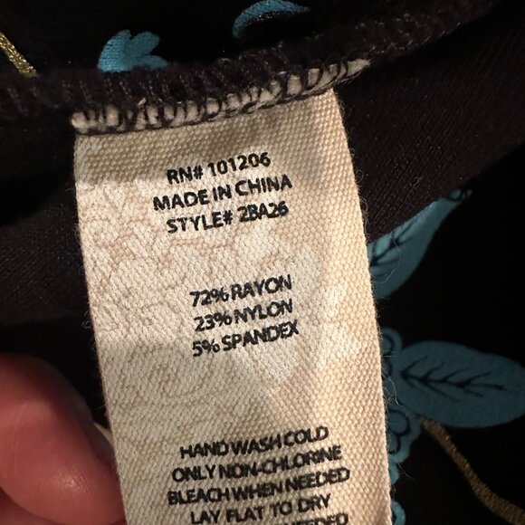 SOFT SURROUNDINGS WOMENS GOLD TEAL BLACK BIRD PANTS MEDIUM - Picture 9 of 10